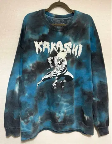 초 빅 사이즈 NARUTO 카카시 선생님 타이다이 맨투맨 블루 계열