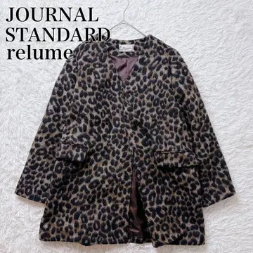 JOURNAL STANDARD 레오파드 무늬 노카라 자켓 코트