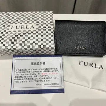 FURLA 블랙 가죽 명함지갑