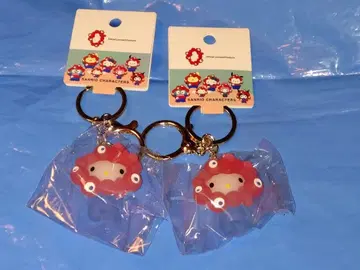 오사카 간사이 만박 산리오 미야쿠미야쿠 클리어 키링 키티 2개 세트