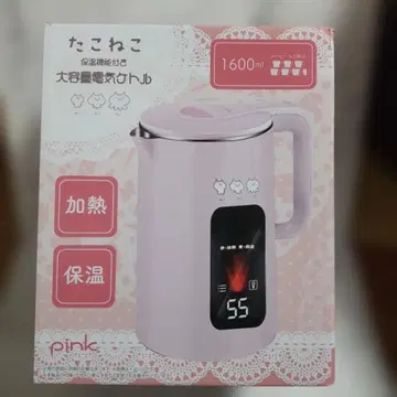 타코 고양이 대용량 전기 주전자 pink
