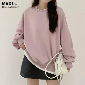 다크 엔젤 dark angel 티셔츠 풀오버 스모크 핑크