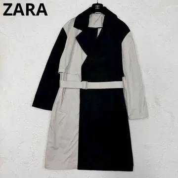 기장 114cm ZARA 컬러 블록 트렌치코트 바이컬러 맥시 길이