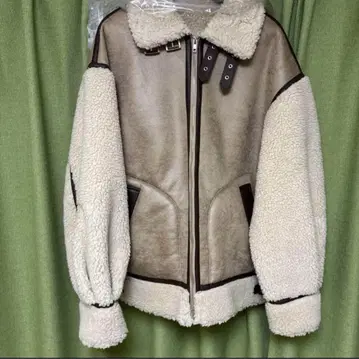 SLY 보아 자켓 베이지 카라 부착