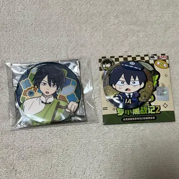 라샤오헤이 전기 로샤오헤이센키 캔뱃지 갑 콜라보 카페