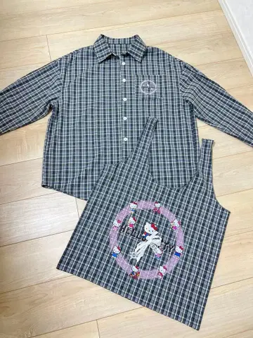 헬로키티 체크 셔츠, 코트, 핸드백 세트