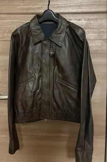 합성 피혁 래글런 슬리브 자켓