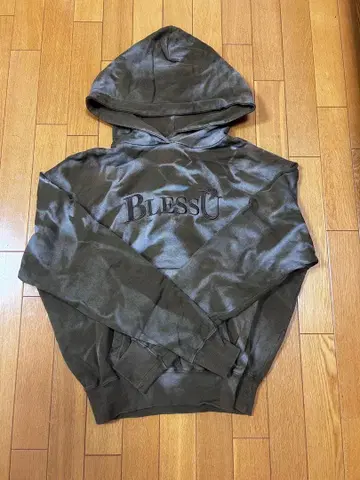 'BLESS U' 후드티 브라운 S 사이즈