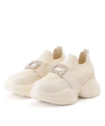 새상품 비쥬 버클 메쉬 통굽 스니커즈 화이트 24