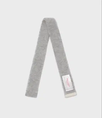 그레이 울 혼방 리본 스카프