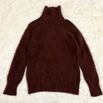 plage Fur 터틀 풀오버 복슬복슬 니트 하이넥 브라운