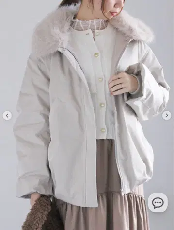 택 포함 새상품 테치치 퍼 칼라 밀리터리 코트