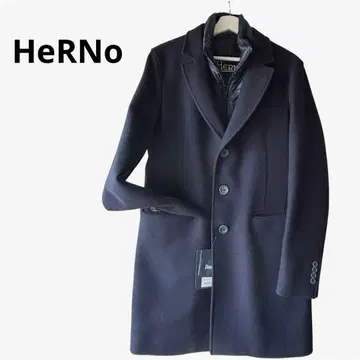 헬노 HERNO 울 코트 사이즈 48 네이비