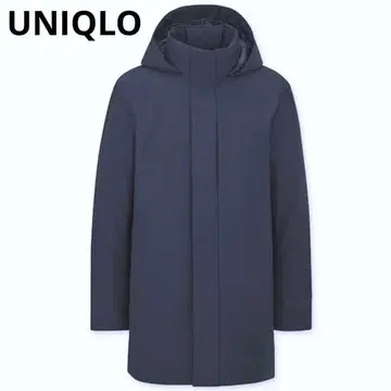 유니클로 하이브리드 다운 코트 네이비 S