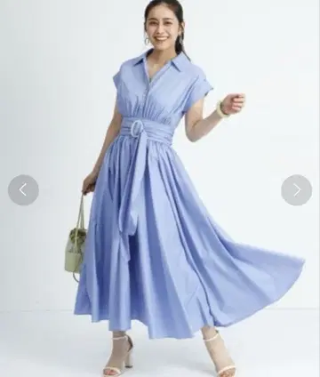 Mystrada 볼륨 개더 셔츠 원피스