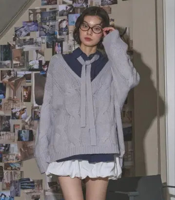 멀티웨이 초커 케이블 니트