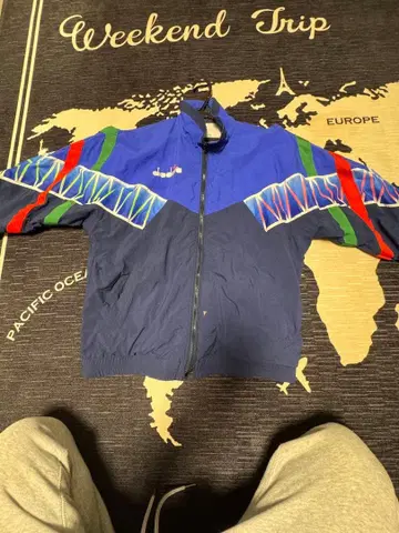 나일론 자켓 네이비/멀티 컬러