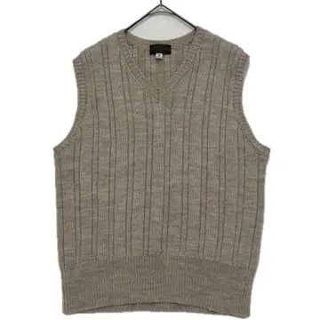 BUTCHER 새상품급 니트 베스트 리브 V 울 40 L 베이지