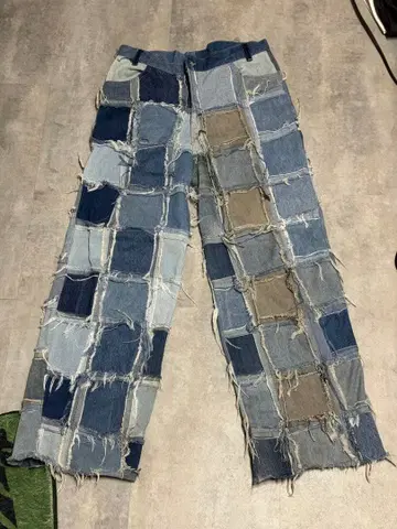 패치워크 데님 팬츠
