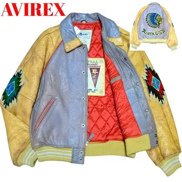 초레어품 AVIREX 인디언 올 가죽 자켓 네이티브