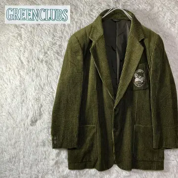 새상품급 90s 그린 클럽 코듀로이 테일러드 자켓 자수 4 XL