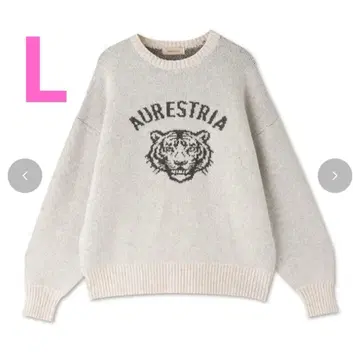 시마무라 MARIE 트라 타이거 자카드 니트 풀오버 아이보리 L