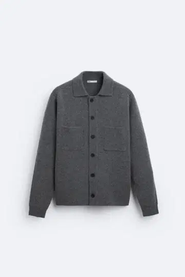 ZARA 니트 셔츠 자켓 그레이