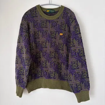 Golden Bear 기하학 패턴 니트 스웨터 L