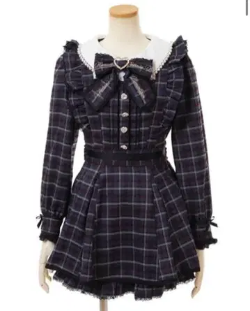 LIZLISA 리즈리사 프릴 에이프런 셋업 네이비