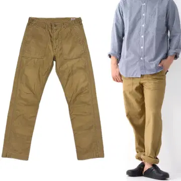 orslow 새상품급 베이커 퍼티그 팬츠 슬림 3 L 베이지