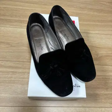 긴자 카네마츠 스웨이드 로퍼 블랙 23cm