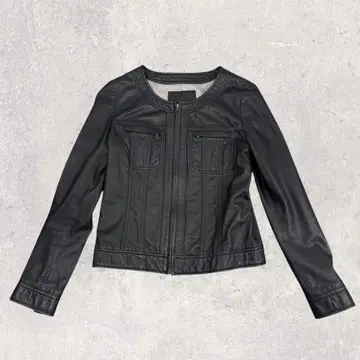새상품급 언타이틀 라무 가죽 자켓 블랙 노카라 L 사이즈