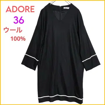 [ ADORE ] 어도어 울 100% 여성용 원피스 블랙