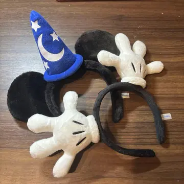 미키 귀와 마법사 모자 손 머리띠