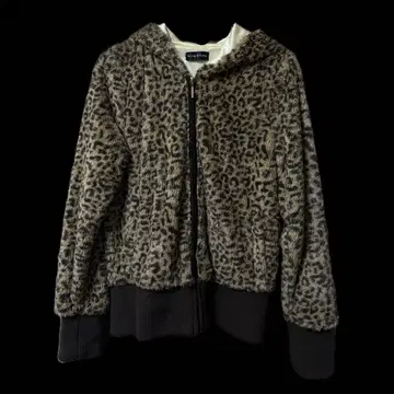 그런지 y2k 갸루 NOW HERE 레오파드 무늬 레오파드 퍼 후드티