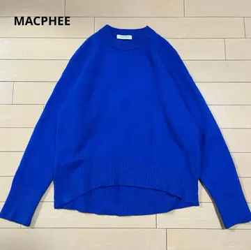 MACPHEE 맥피 라무 캐시미어 크루넥 풀오버 블루