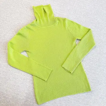로페 긴팔 니트 M 사이즈 그린 터틀넥 모