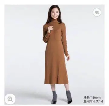 새상품급 유니클로 리브 터틀넥 니트 원피스
