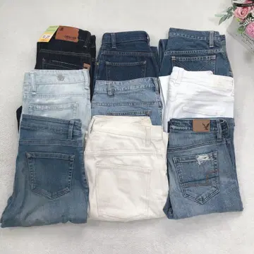 데님 팬츠 묶음 판매 9개 리메이크 리페어 핸드메이드 청바지