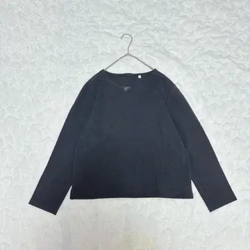 [무인양품] 심플 상의 (M) / 면 사용 블랙 모노톤