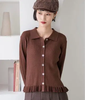 로리즈팜 밑단 프릴 가디건 LS