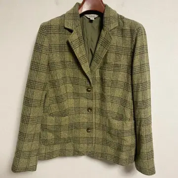 L.L.Bean 체크 무늬 울 혼방 테일러드 자켓 L