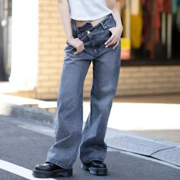 x-girl ASSYMETRIC WAIST DENIM PANTS 22ss