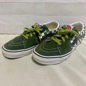 VANS 올드스쿨 그린 x 화이트 체커 25.5cm