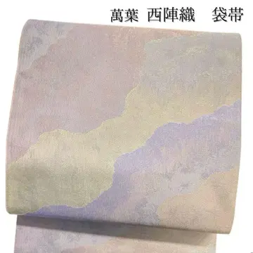 후쿠로 오비 만엽 전 통 안개 그라데이션 금실 기모노 103b p