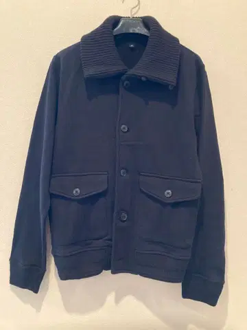 MUJI 무인양품 남성용 맨투맨 소재 속기모 자켓 네이비 M 사이즈
