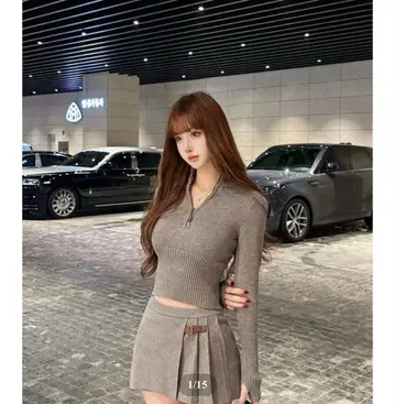 glancetokyo Sporty Gray Knit Setup