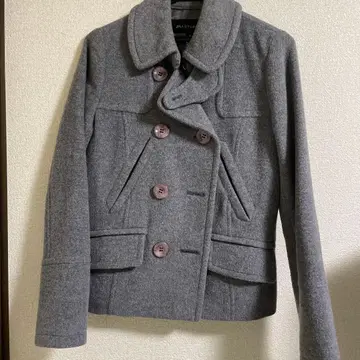 질스튜어트 숏 라메 피 코트 그레이