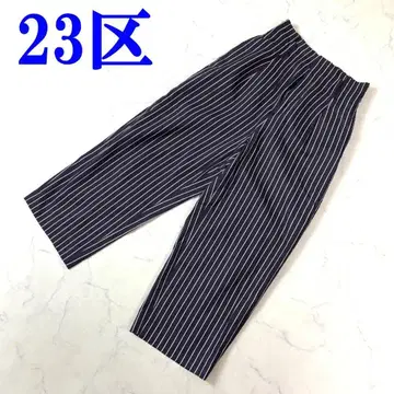 23구 슬랙스 팬츠 네이비 화이트 면 100% 스트라이프 32 C3743