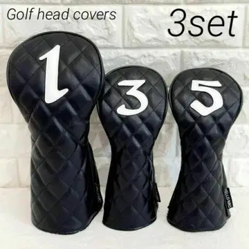 골프 헤드커버 드라이버 페어웨이 x 2 블랙 DRFW 3점